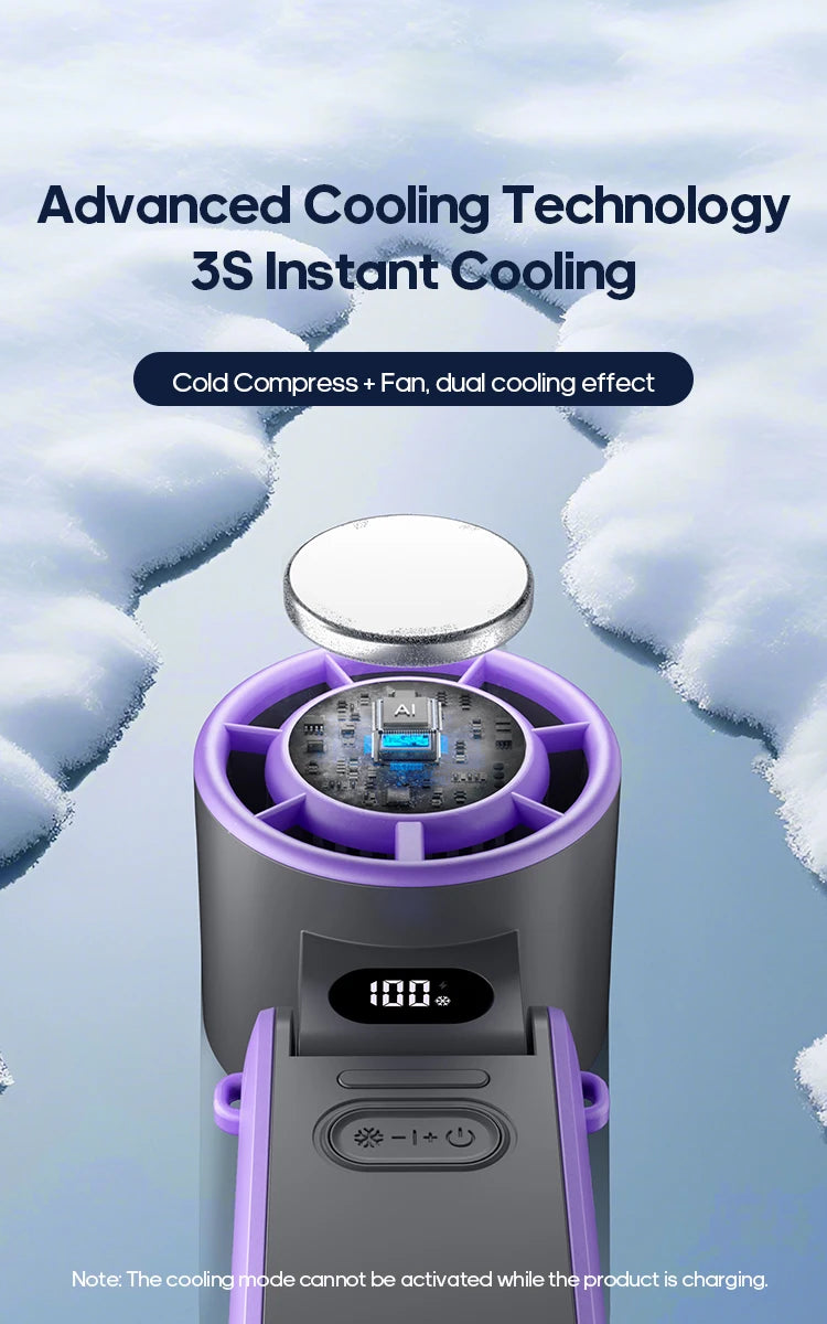 Gadgit Co™ Handheld Fan | Ice-Cool Technology, 100-Speed, 3600mAh, USB Rechargeable