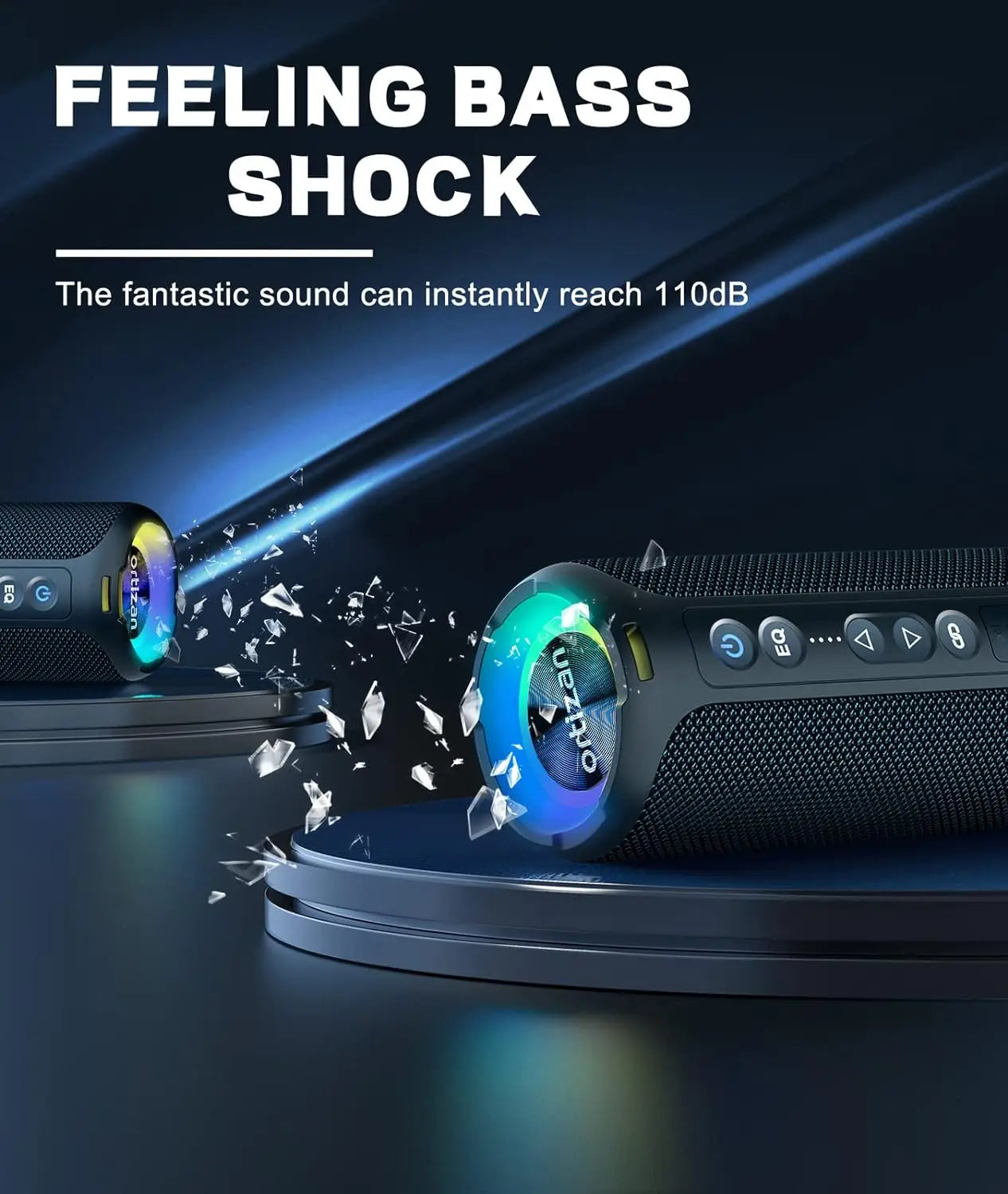 Gadgit Co™ Portable Bluetooth Speaker | 40W, IPX7 Waterproof, LED Light Show