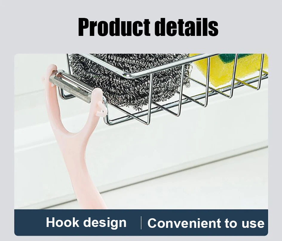 Gadgit Co Faucet Sink Caddy | Sponge, Soap & Towel Holder, No Drilling, 6 Styles
