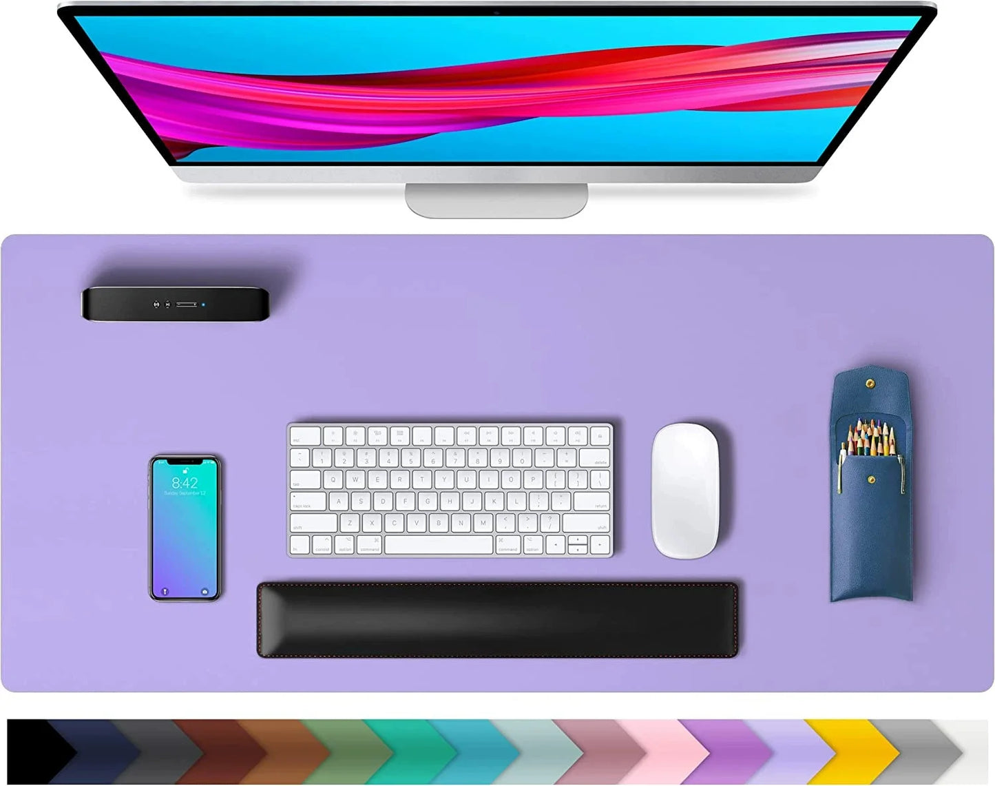 Gadgit Co™ PU Leather Desk & Gaming Mouse Pad | 60×30cm, Non-Slip, Waterproof
