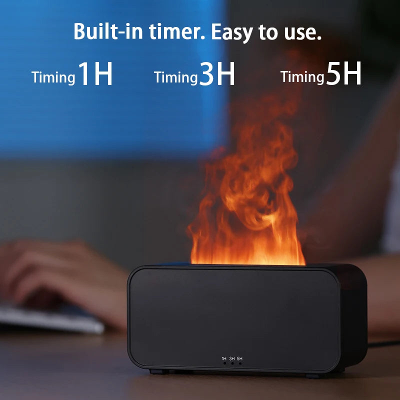 Gadgit Co 3D Flame Aroma Diffuser & Humidifier | 120ml, 7-Colour Flame, Timer