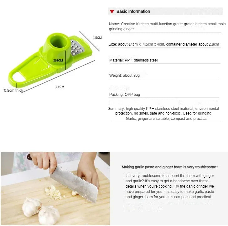 Gadgit Co Mini Manual Garlic & Ginger Grinder | Compact, Odour-Free PP, 2 Colours