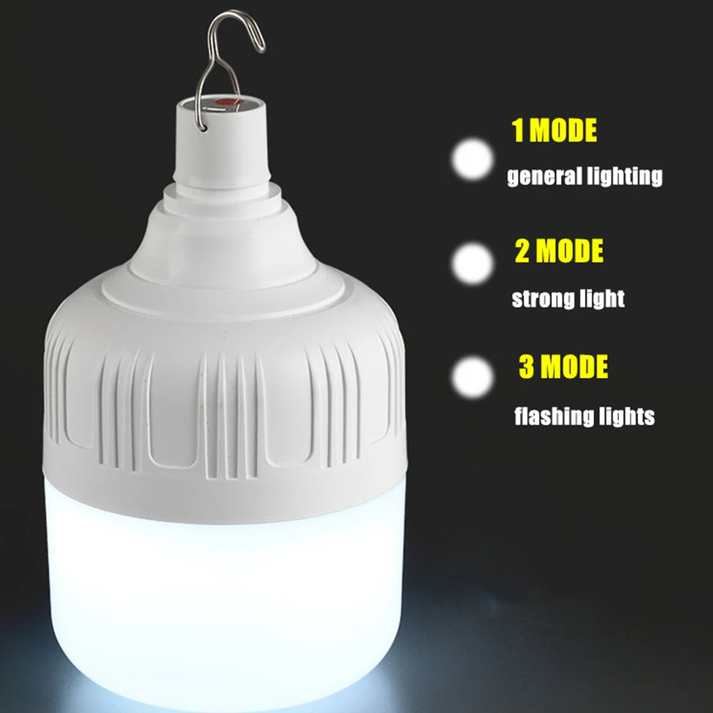 Gadgit Co Portable USB Rechargeable LED Camping Bulb | Hook, 3 Modes, 5 Power Options