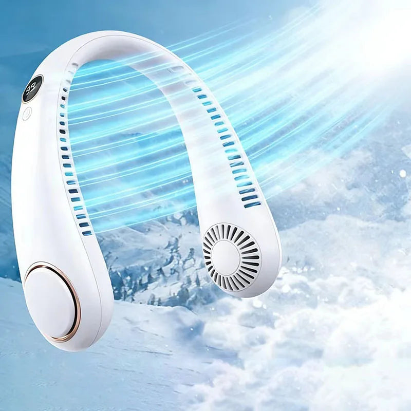 Gadgit Co Portable Bladeless Neck Fan | 5-Speed, USB Rechargeable, Hands-Free Cooling