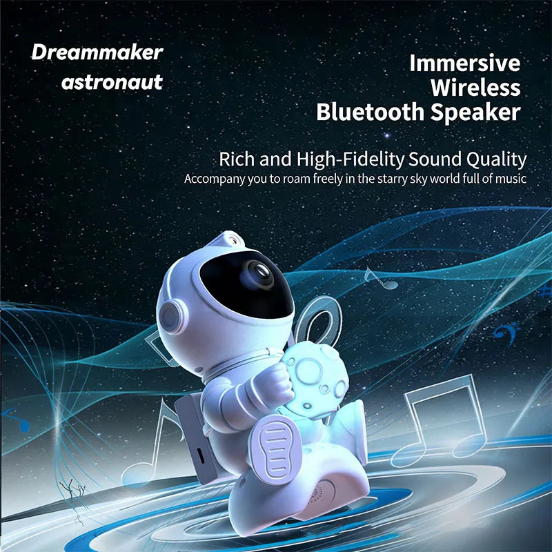 Gadgit Co™ Astronaut Galaxy Light Projector | Bluetooth Speaker, Remote