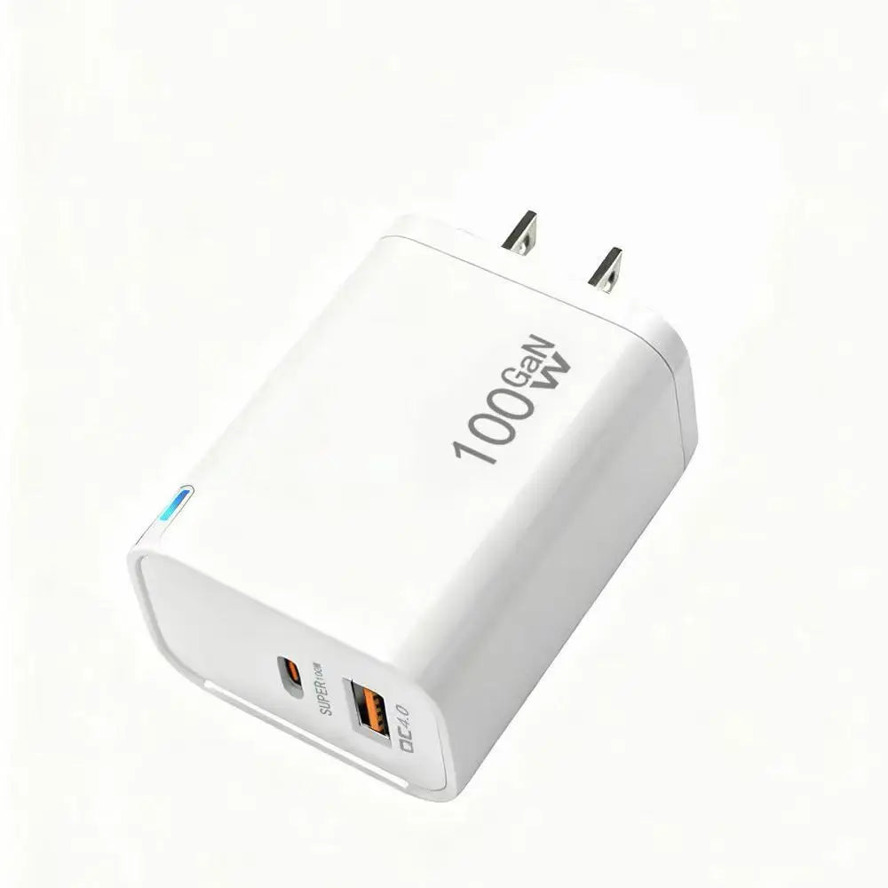100W GaN USB-C +USBA   Charger  for MacBook Air ，Samsung Galaxy,Ipad Pro, Phone 17/16/15 and More , Power Bank  Quick Charge