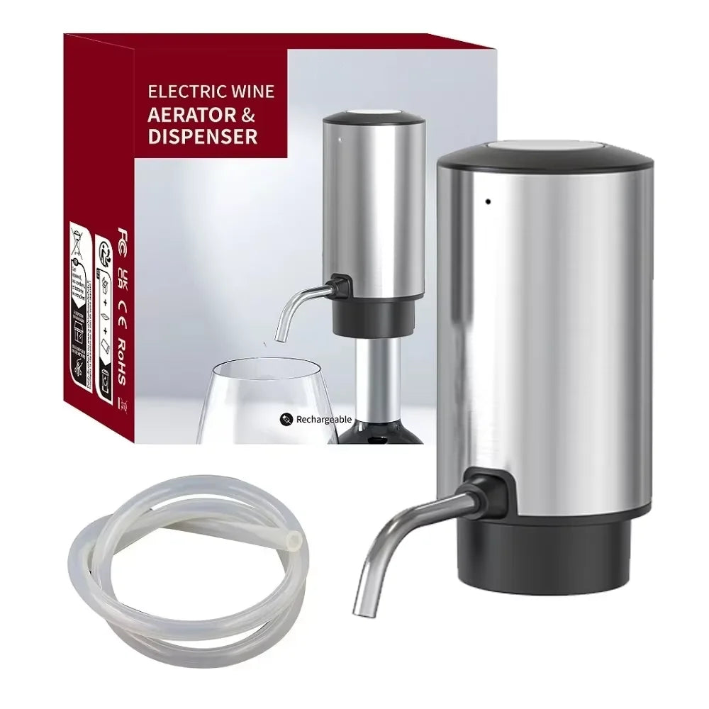 Gadgit Co Rechargeable Electric Wine Aerator & Decanter | Type-C, Auto Pour, Gift