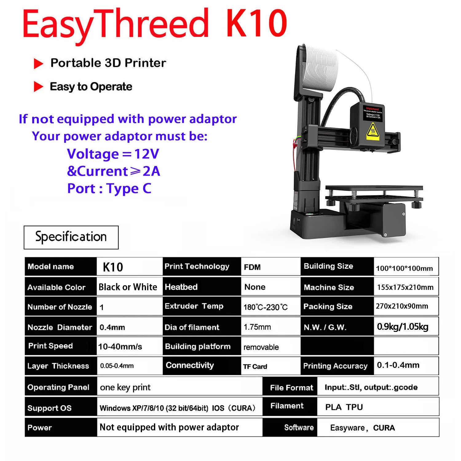 EasyThreed Entry™ – Compact Beginner 3D Printer