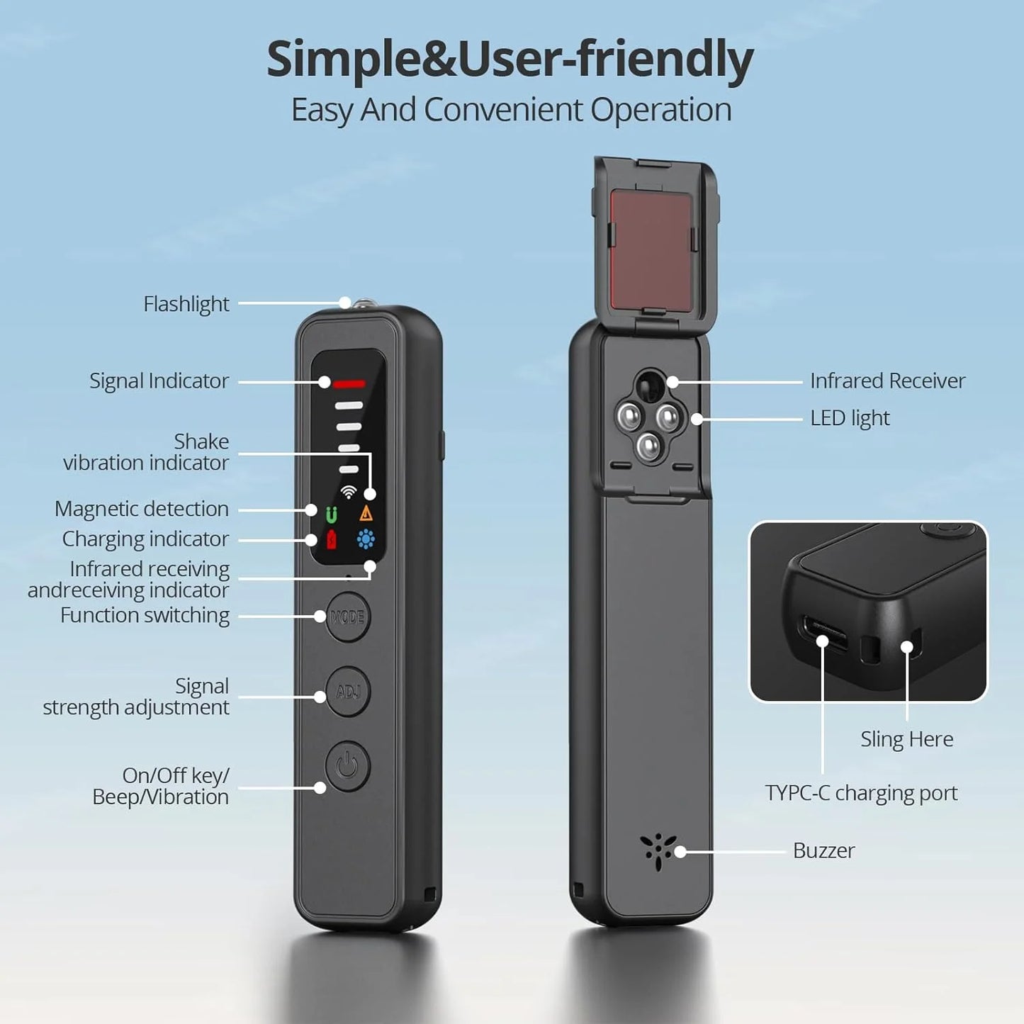 Gadgit Co AI-Powered Anti-Spy Detector | Hidden Camera, Bug & GPS Tracker Scanner