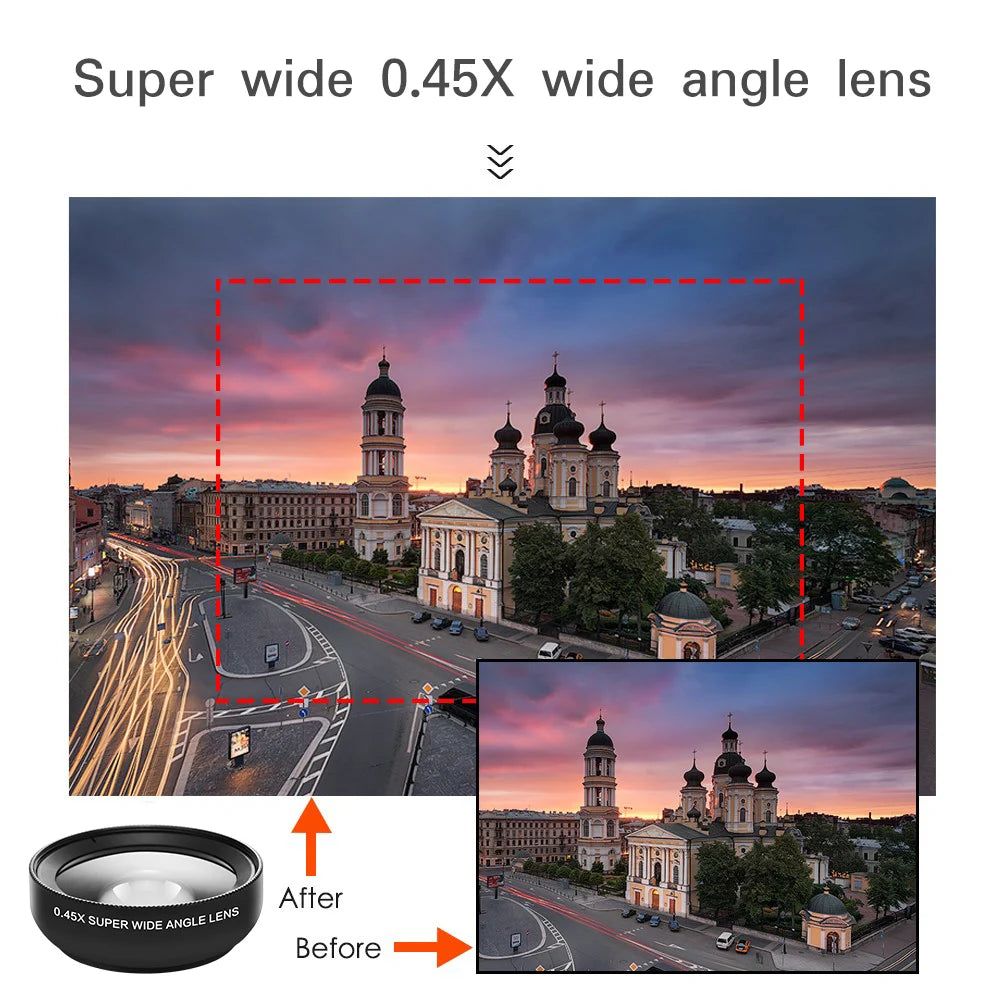 Gadgit Co™ – 2-in-1 Wide Angle & Macro Phone Lens (0.45X + 12.5X)