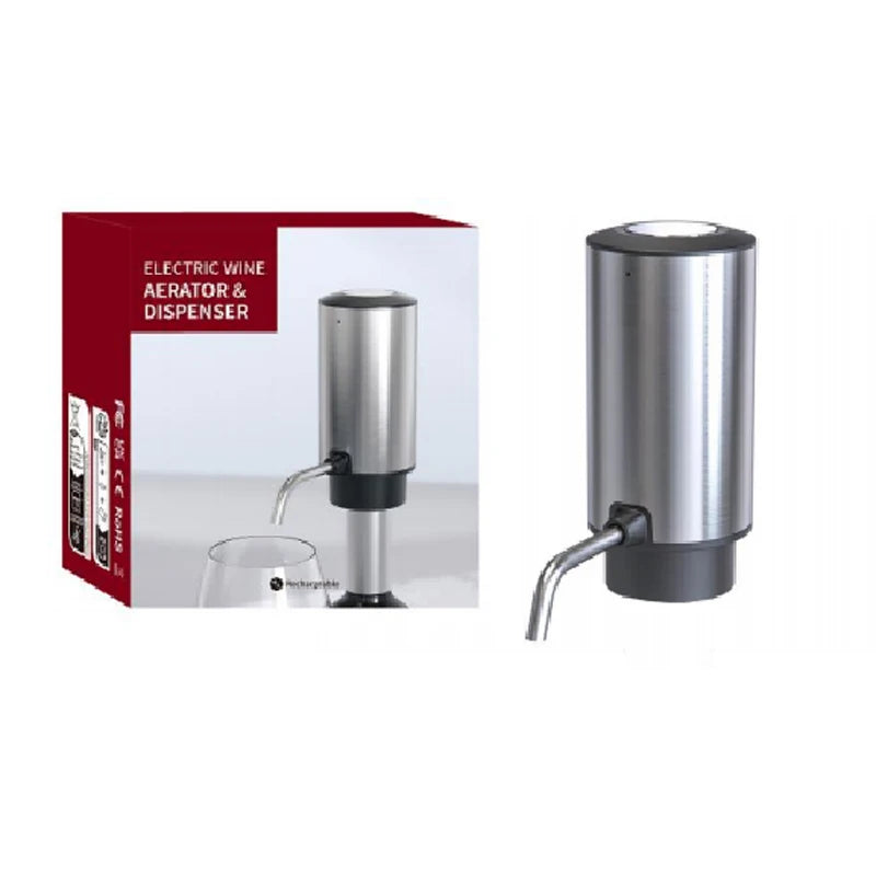 Gadgit Co Electric Wine Aerator & Dispenser | Type-C Rechargeable, Stainless Steel