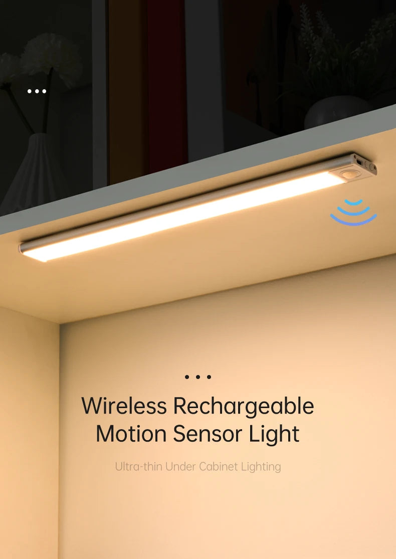 Gadgit Co LED Motion Sensor Under-Cabinet Light | 3 Colour Temps, USB, 4 Sizes