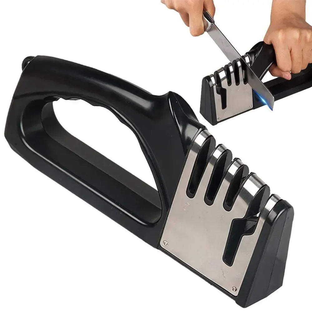 Gadgit Co 4-Stage Knife Sharpener | 3-5 Sec Restore, Non-Slip Base, Left & Right Hand