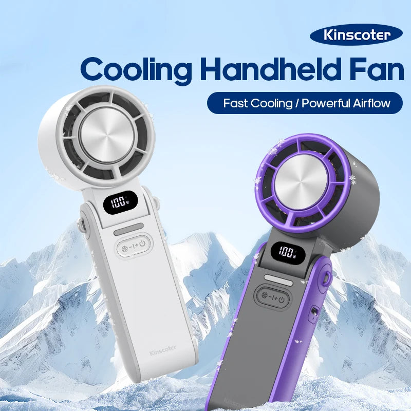 Gadgit Co™ Handheld Fan | Ice-Cool Technology, 100-Speed, 3600mAh, USB Rechargeable