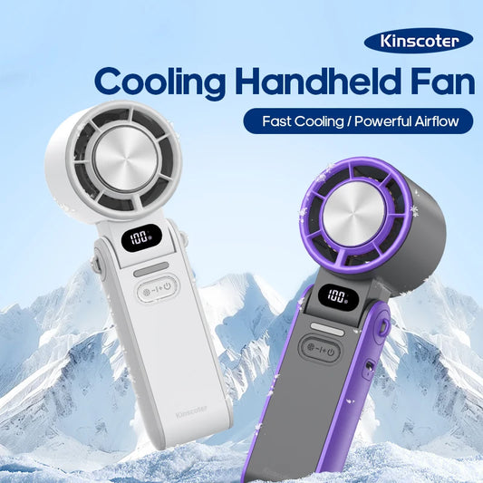 Gadgit Co™ Handheld Fan | Ice-Cool Technology, 100-Speed, 3600mAh, USB Rechargeable