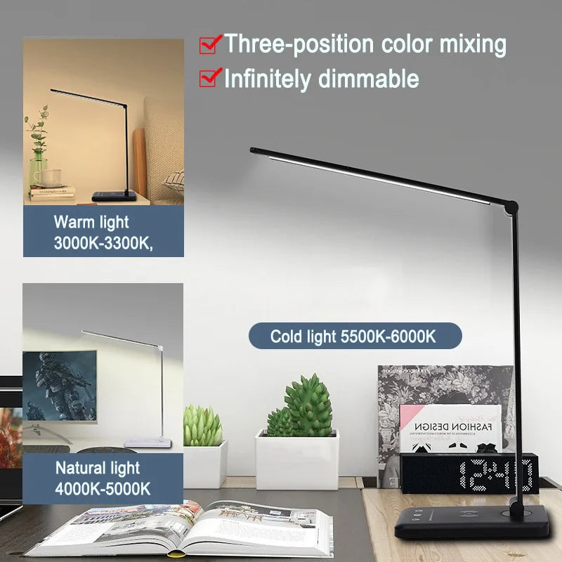 Gadgit Co™ Folding LED Desk Lamp | Wireless Charging, 3 Colour Temps, Timer