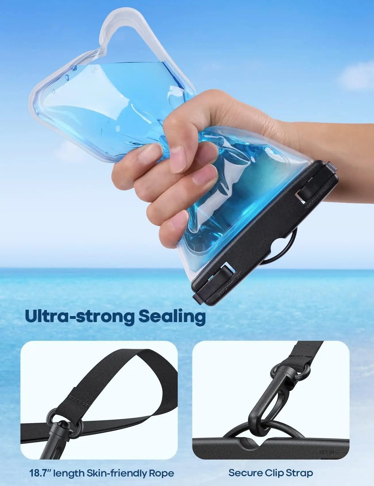 Gadgit Co™ – IPX8 Waterproof Phone Pouch with Lanyard