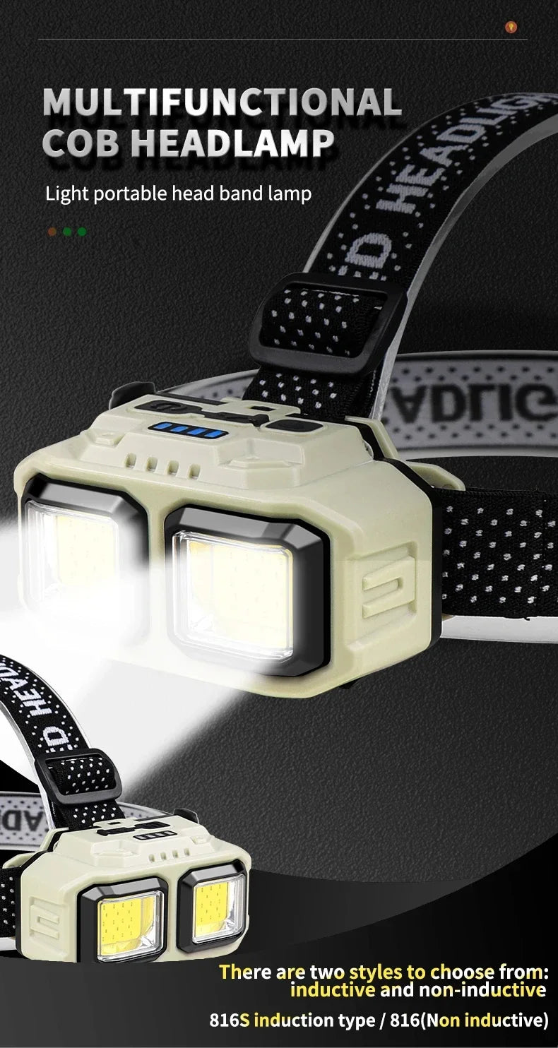 Gadgit Co COB LED Headlamp | 300 Lumens, IPX4, Type-C, White + Red Light, 2 Models