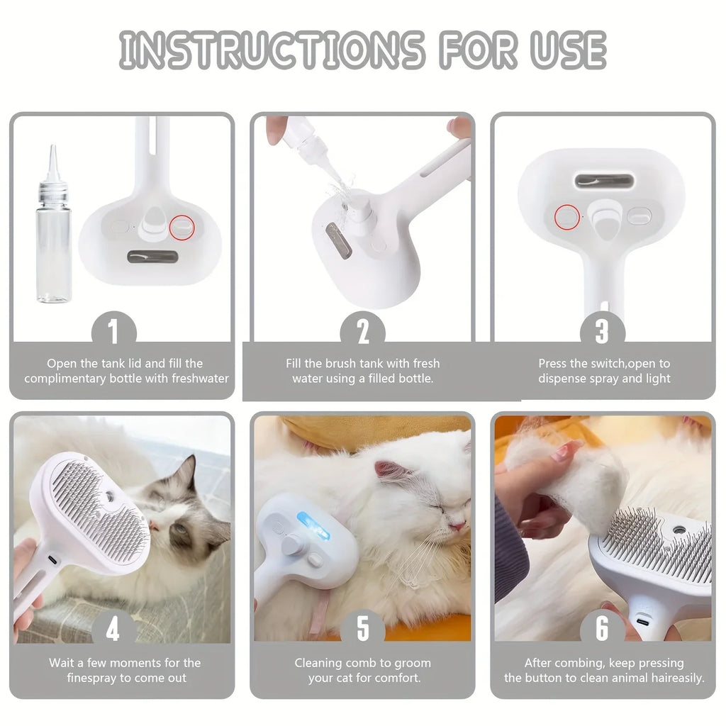 SteamGroom Pro™ – 2-in-1 Pet Steam Brush