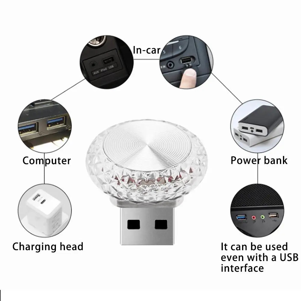 Gadgit Co Mini USB Ambient Light | Plug & Play, 8 Colours, Car & PC Compatible