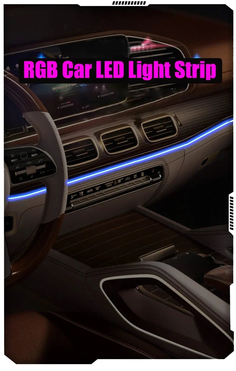 Gadgit Co RGB Car Interior Fiber Optic Ambient Light | APP Control, Music Sync, 4 Lengths