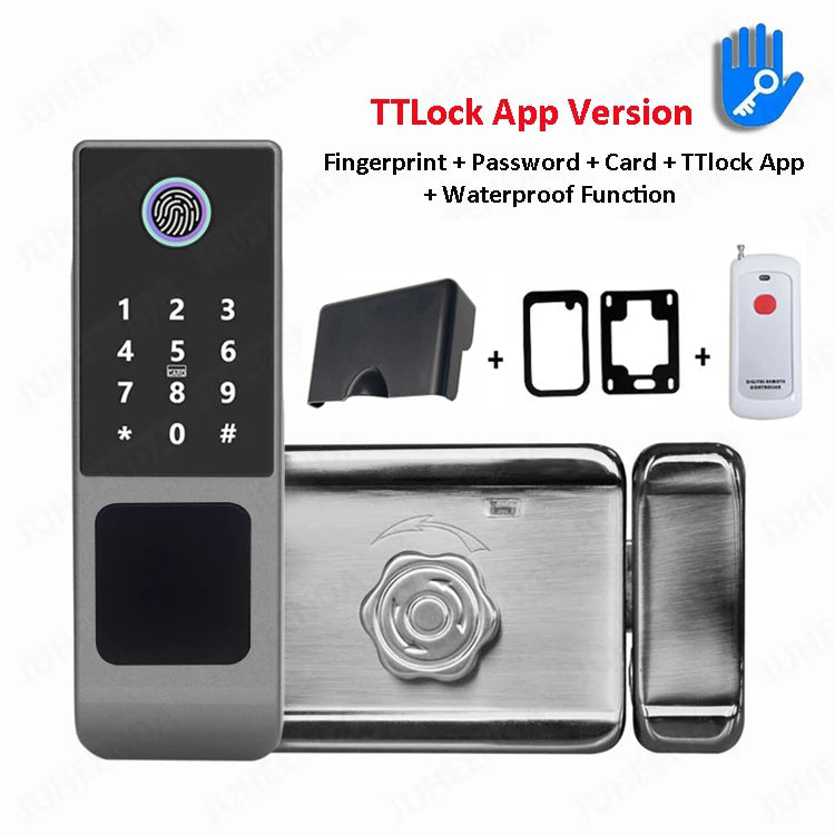 Gadgit Co Smart Outdoor Door Lock | WiFi, Fingerprint, App & Remote, IP66 Waterproof