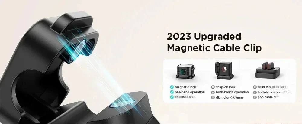 Magnetic Cable Clip Cable Holder Adhesive Wire Keeper Cord Cable Organizer for Home Office Under Desk Management