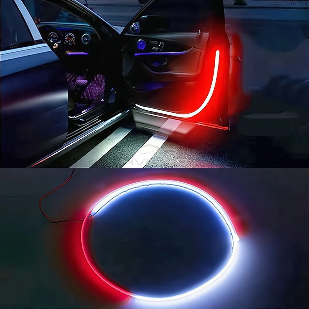 Gadgit Co Car Door LED Warning Strip | 120cm, White + Red Flash, 12V, Waterproof