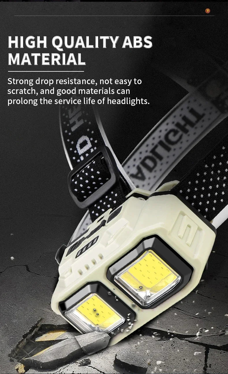 Gadgit Co COB LED Headlamp | 300 Lumens, IPX4, Type-C, White + Red Light, 2 Models
