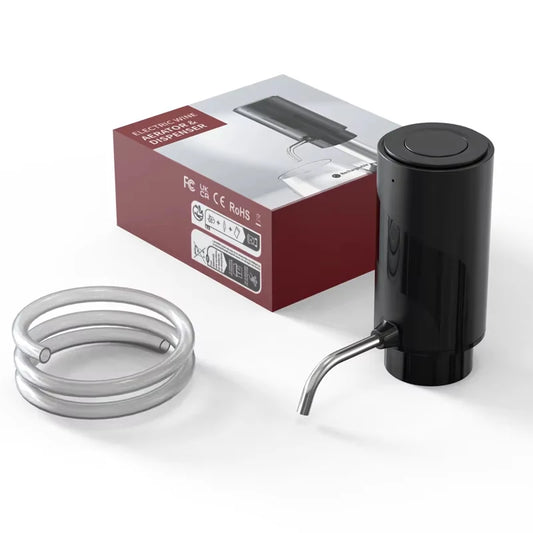 Gadgit Co Electric Wine Aerator & Dispenser | Type-C Rechargeable, Stainless Steel