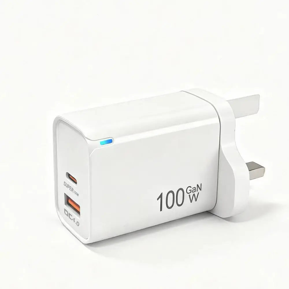 100W GaN USB-C +USBA   Charger  for MacBook Air ，Samsung Galaxy,Ipad Pro, Phone 17/16/15 and More , Power Bank  Quick Charge