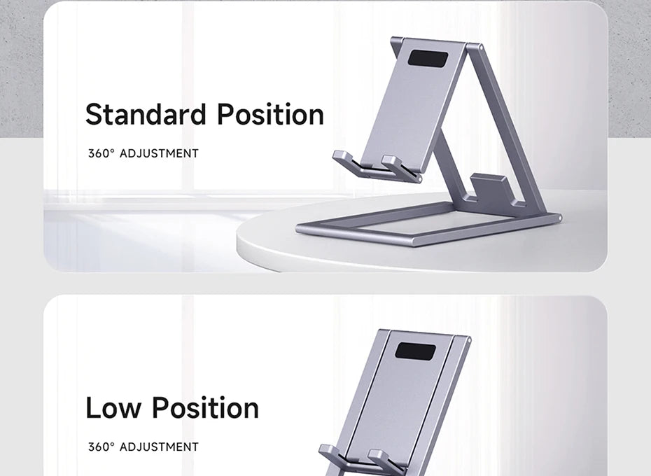 Gadgit Co™ – Foldable Aluminium Phone & Tablet Stand (360° Adjustable)