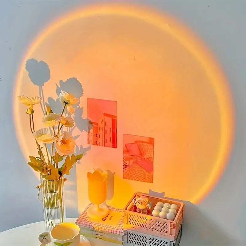 Gadgit Co SunsetCast™ USB Sunset Projection Lamp | Rotatable Atmosphere Light