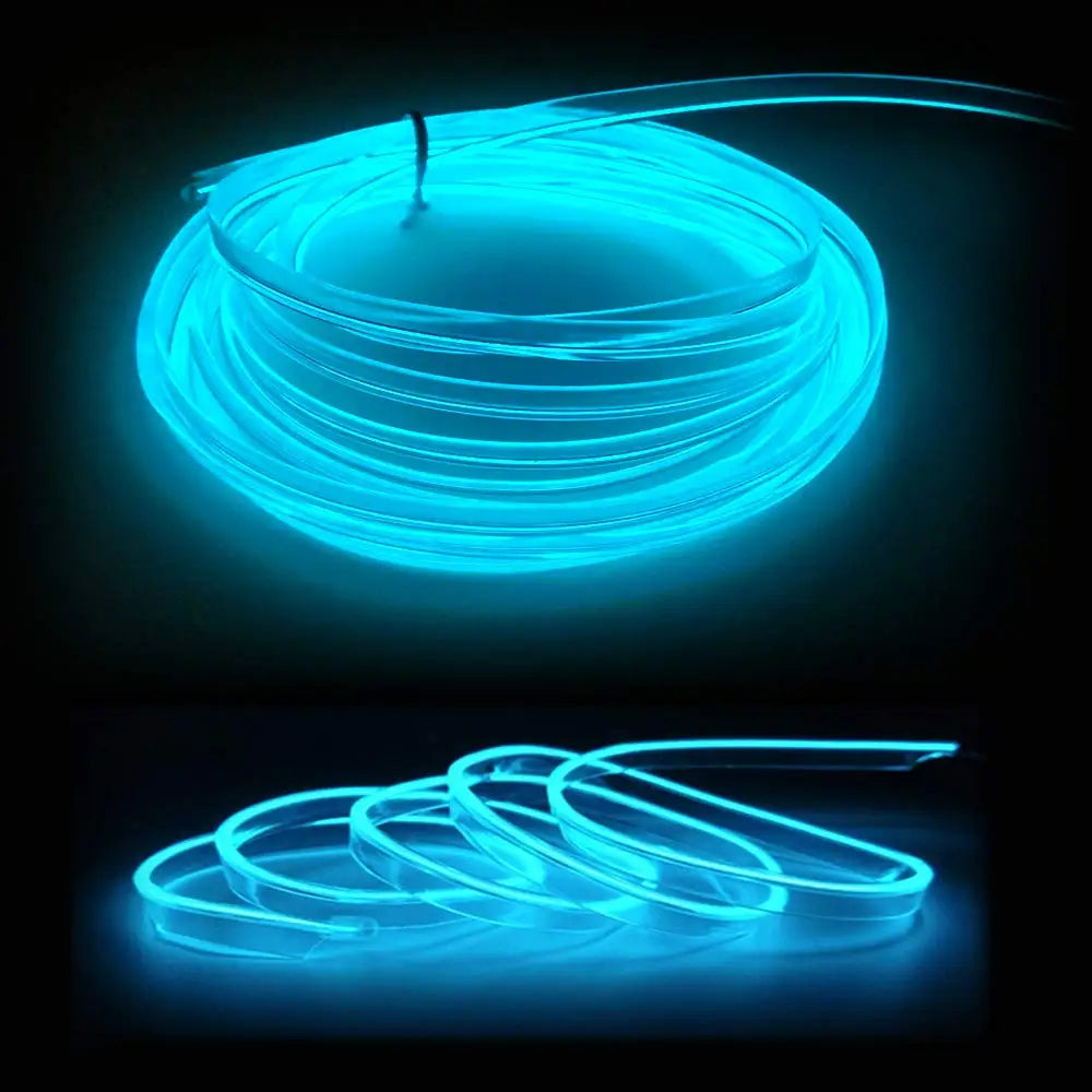 Gadgit Co 5M Neon EL Wire Car Interior Light | Flexible, 10 Colours, USB or 12V