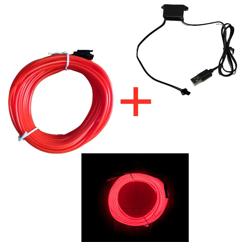 Gadgit Co Car Interior LED Neon Ambient Light Strip | 3 Colours, 3 Lengths, 12V