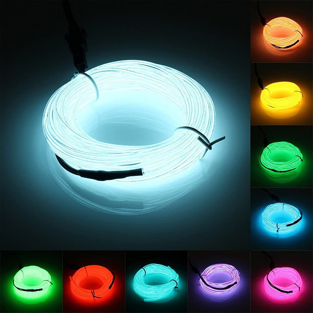 Gadgit Co 5M Neon EL Wire Car Interior Light | Flexible, 10 Colours, USB or 12V
