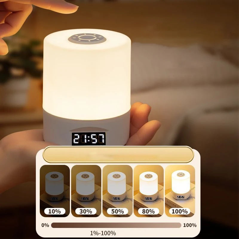 Gadgit Co™ LED Touch Desk Lamp | Clock, 3 Colour Temps, USB Rechargeable