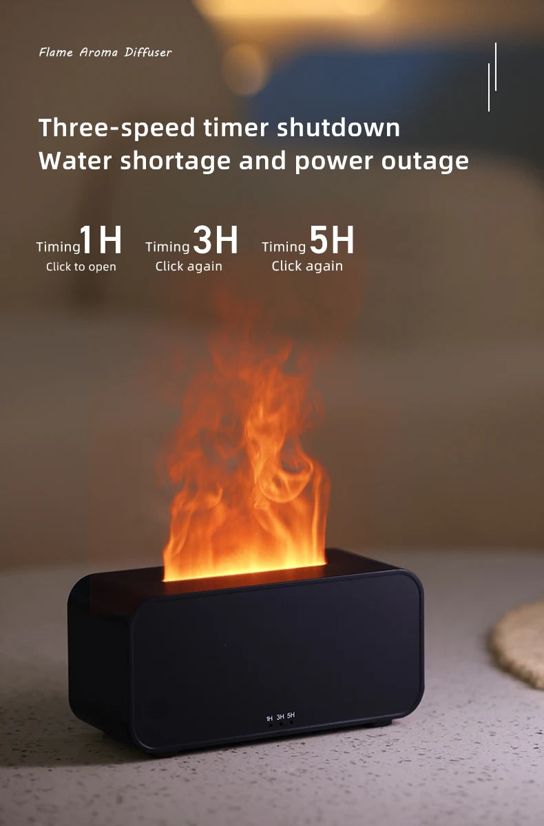 Gadgit Co 3D Flame Aroma Diffuser & Humidifier | 120ml, 7-Colour Flame, Timer