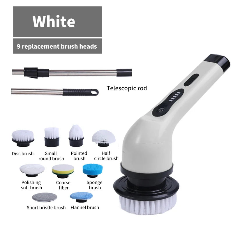 Gadgit Co™ – Electric Spin Scrubber with Extendable Handle & LED Display