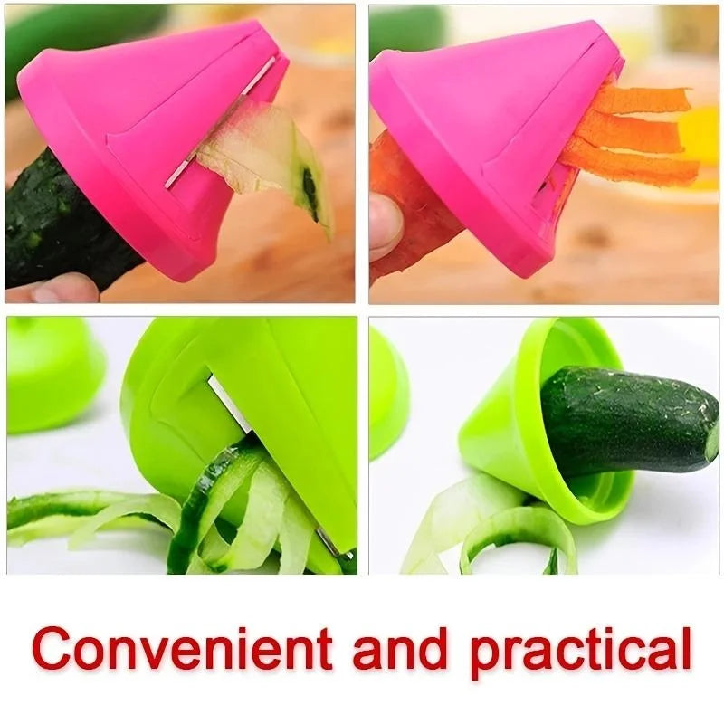 Gadgit Co Rotary Vegetable Grater & Spiral Peeler | 304 Steel Blade, Compact, No Power
