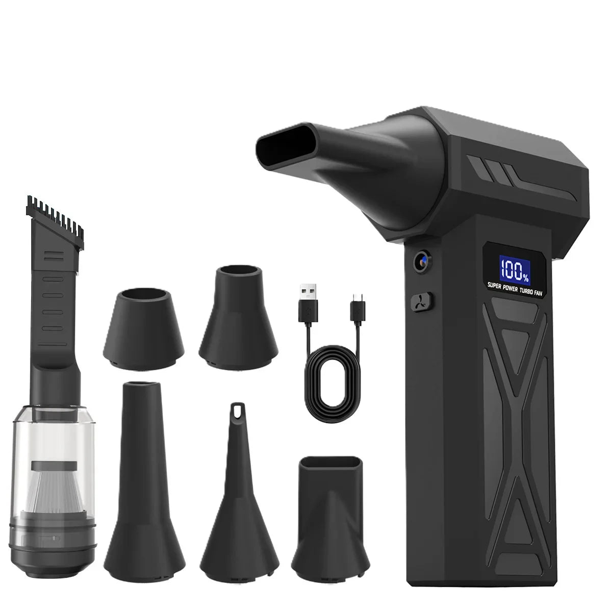 Gadgit Co™ – 110,000RPM Cordless Air Duster with LED Light (4-Speed | Battery Included)