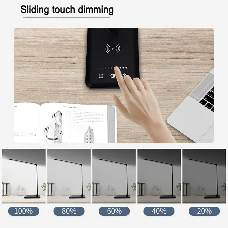 Gadgit Co™ Folding LED Desk Lamp | Wireless Charging, 3 Colour Temps, Timer