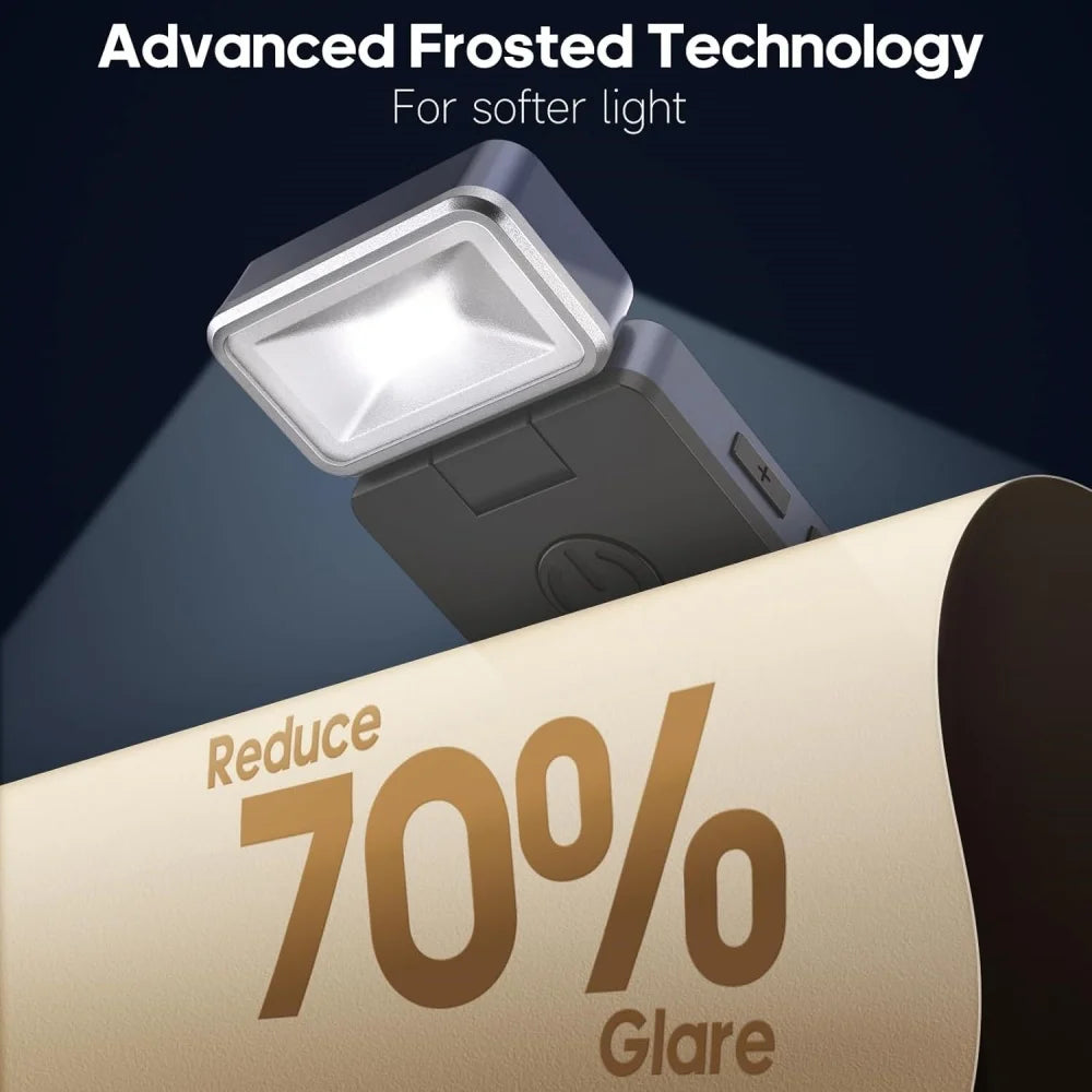 Gadgit Co Clip-On LED Reading Light | 3 Colour Temps, 80hr Battery, USB-C, Eye-Care