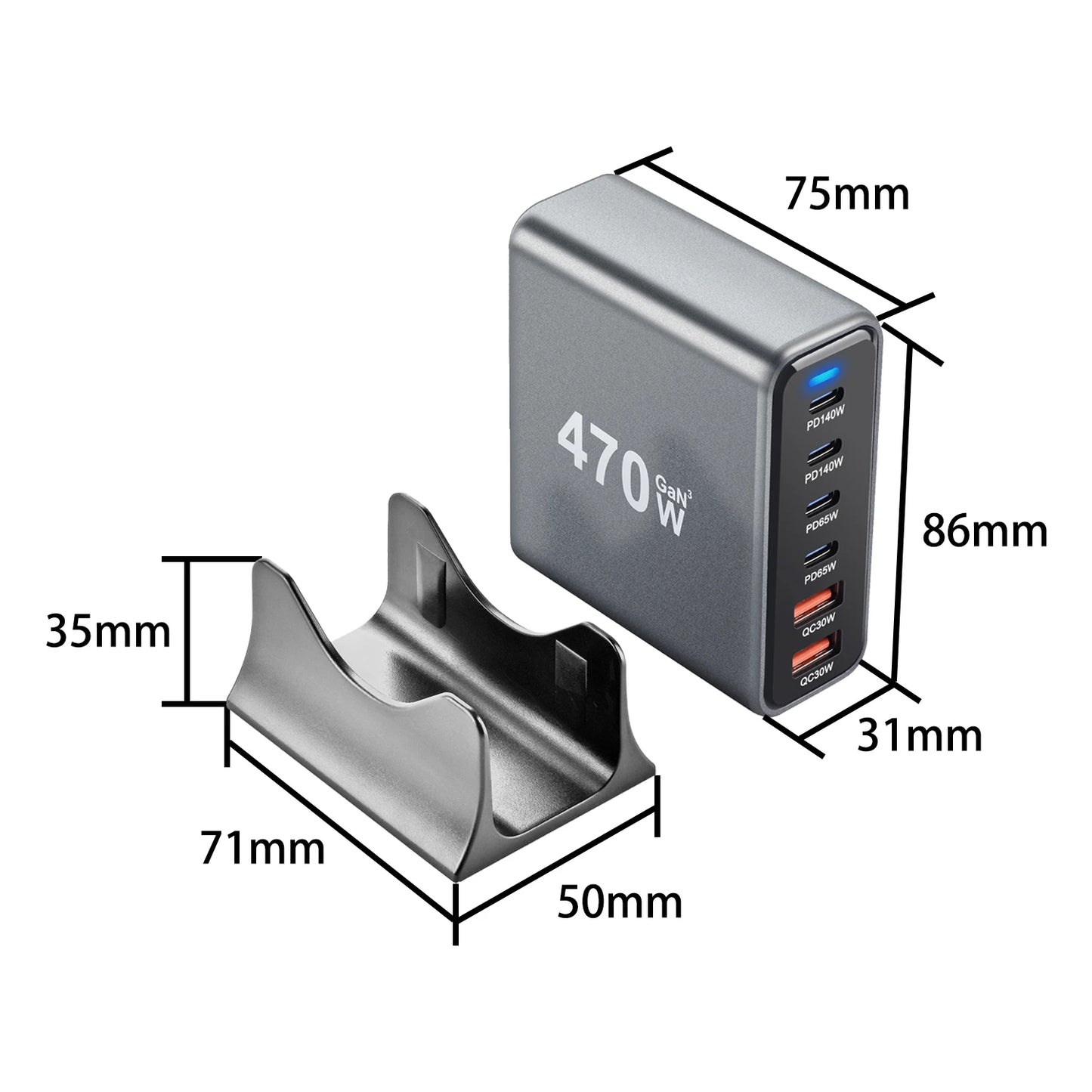 Gadgit Co PowerHub Station™ – Multi-Port GaN Desktop Charging Station | Up to 800W
