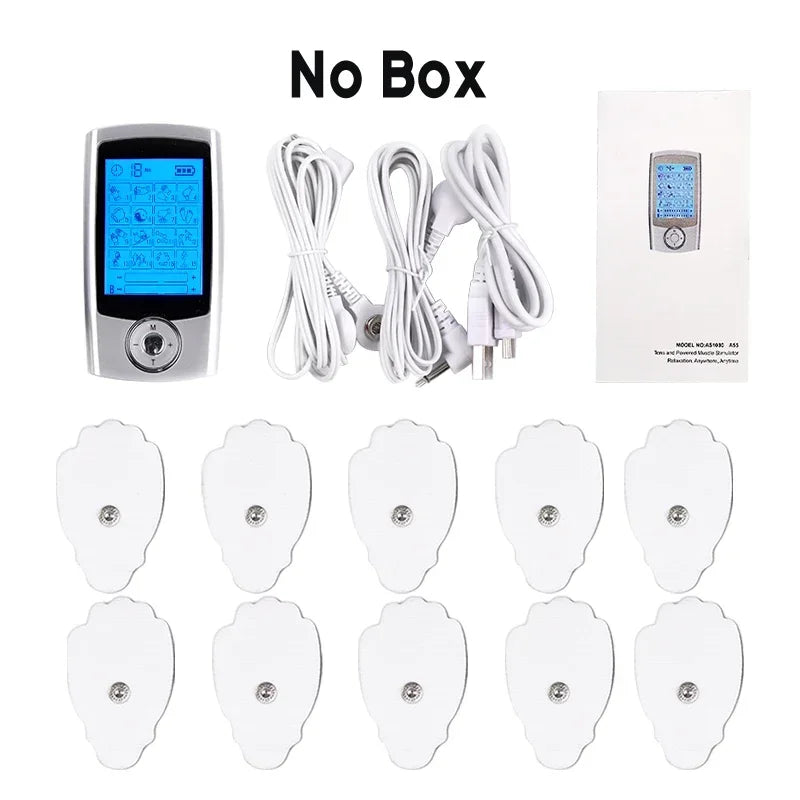 USB Charging TENS Machine EMS Muscle Stimulator Dual Channel 16 Mode Electronic Pulse Massager for Pain Relief Body Treatment