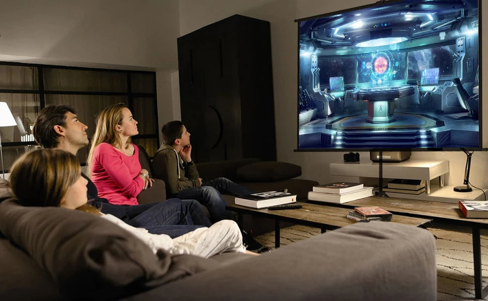 CineScreen Pro™ – Foldable 16:9 Projector Screen with Stand