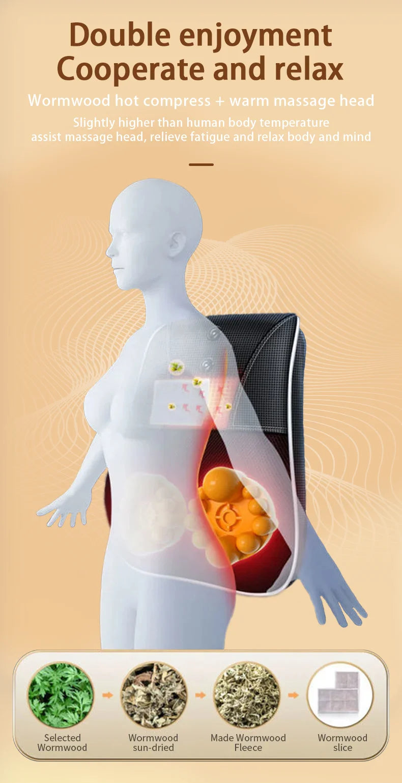 ReliefPro Elite™ – Heated Shiatsu Neck & Back Massager Pillow