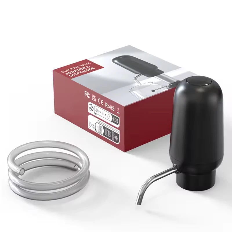 Gadgit Co Electric Wine Aerator & Dispenser | Type-C Rechargeable, Stainless Steel