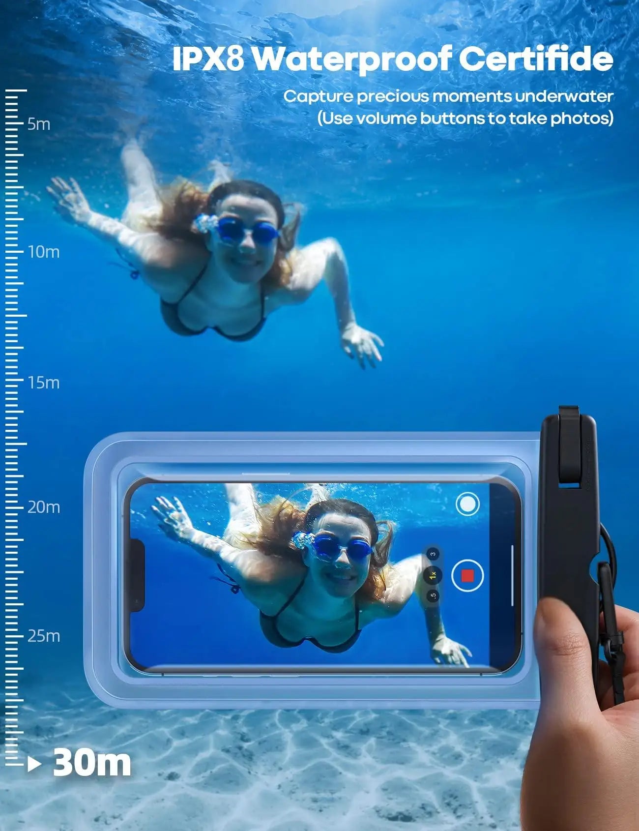 Gadgit Co™ – IPX8 Waterproof Phone Pouch with Lanyard