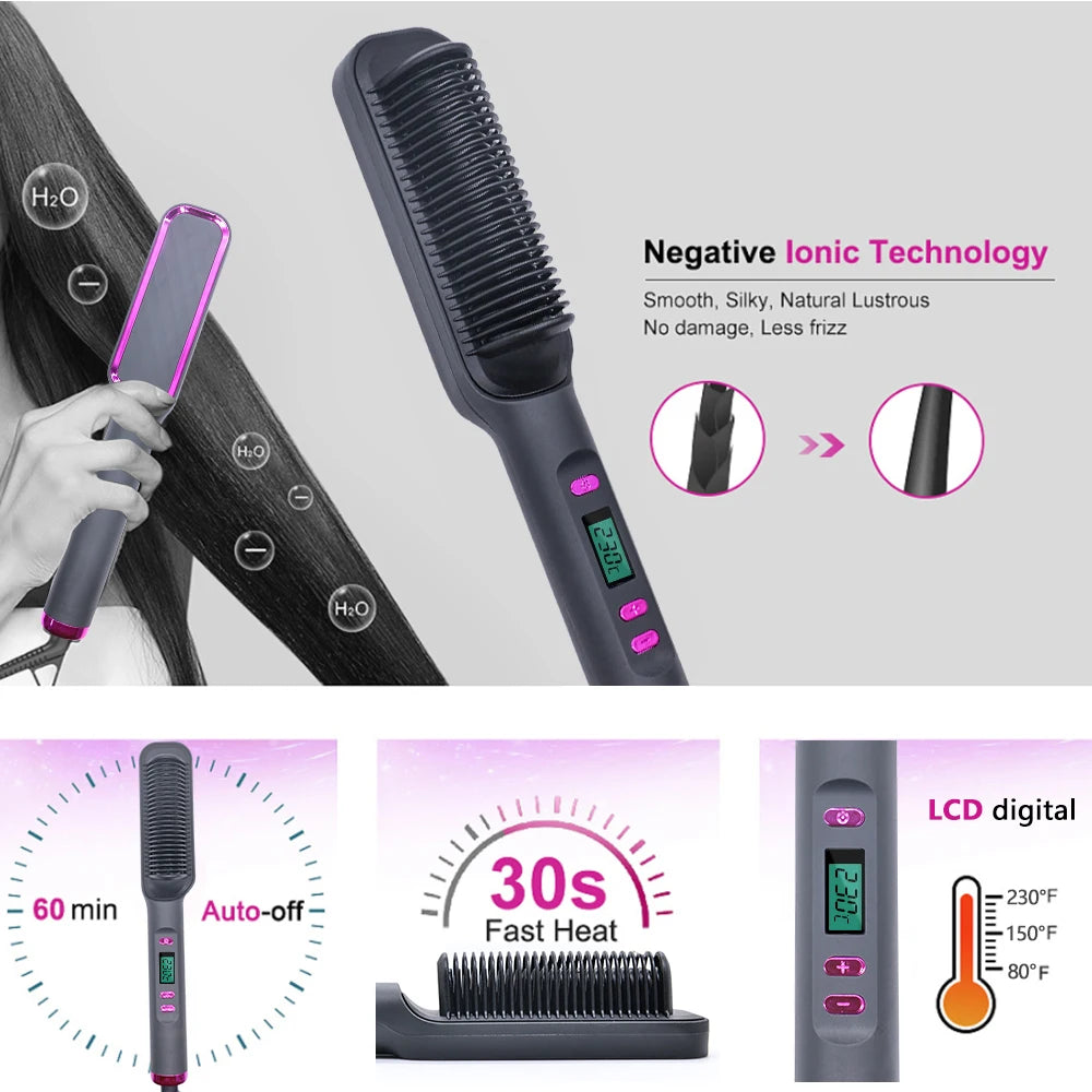 SleekComb Pro™ – Anti-Scald Ionic Straightener
